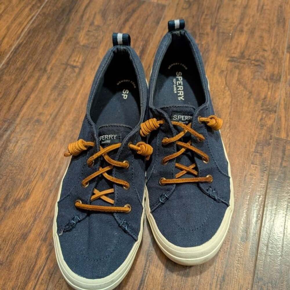 Sperry Crest Vibe Linen Sneaker Navy Blue